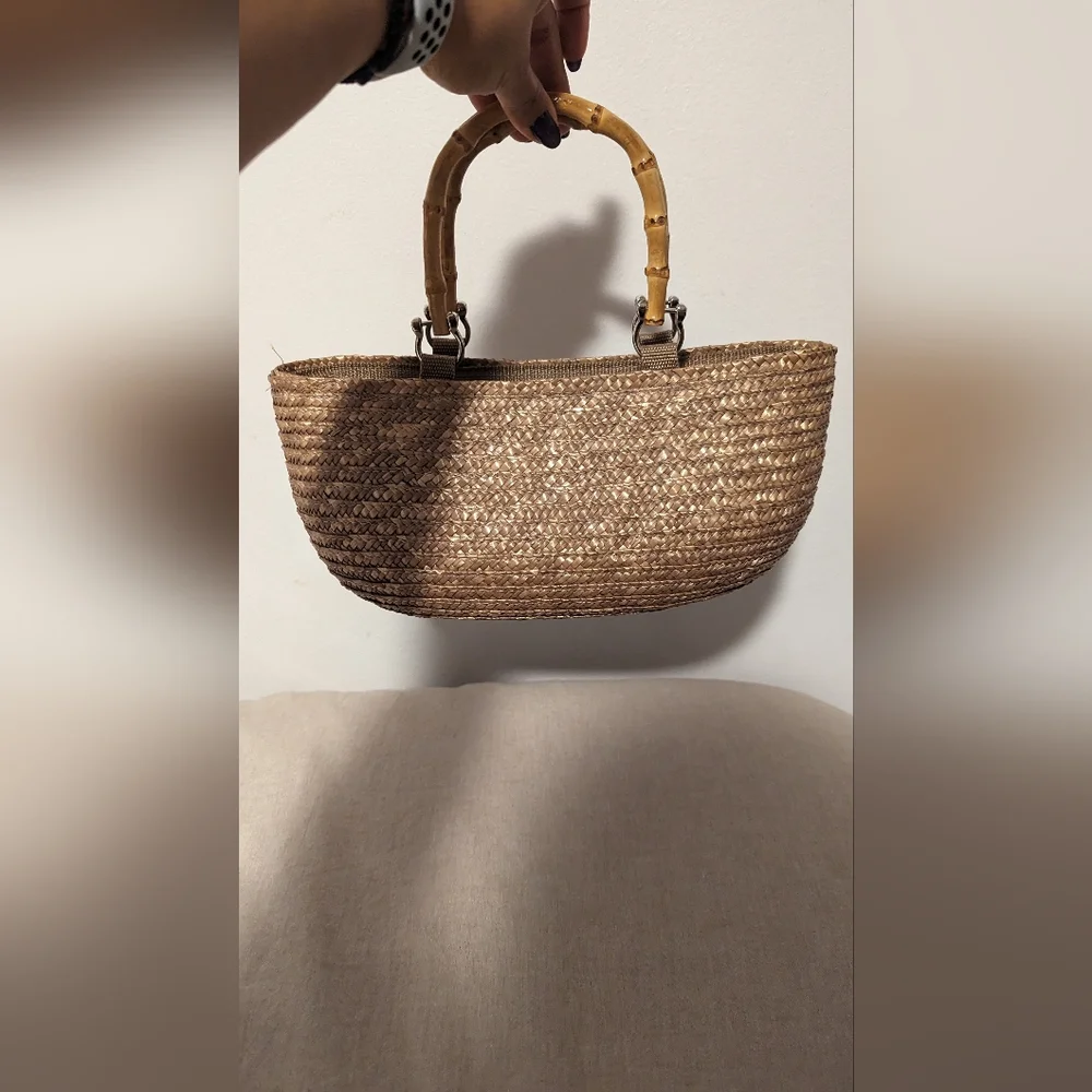 Vintage Straw Small Hand Bag - Picture 1 of 6